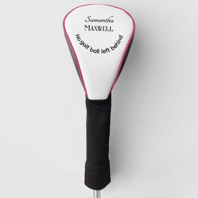 Modern Minimalist Custom Name Stylish Script  Golf Head Cover (Front)