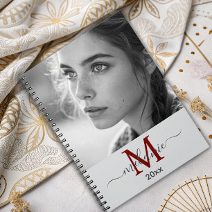 modern minimalist custom photo monogram Script   Notebook