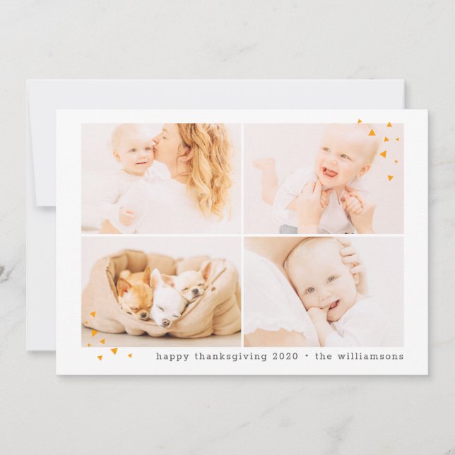Modern Minimalist Custom Photo Thanksgiving Holiday Card (Front)