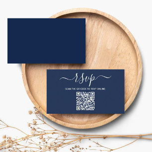 Modern Minimalist Custom QR Code Wedding RSVP Enclosure Card