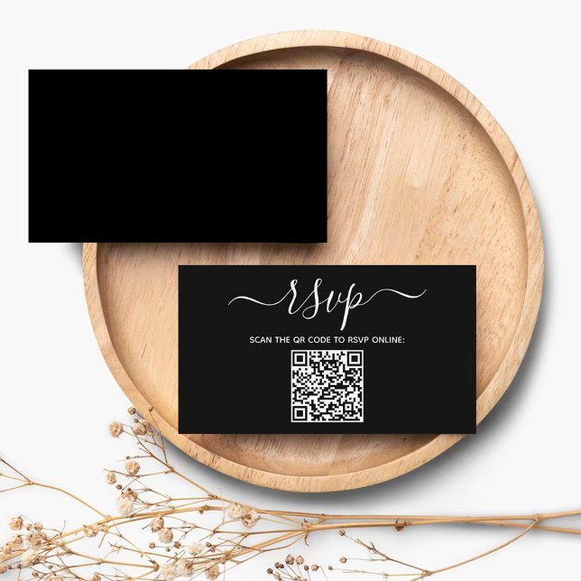 Modern Minimalist Custom QR Code Wedding RSVP Enclosure Card (Creator Uploaded)