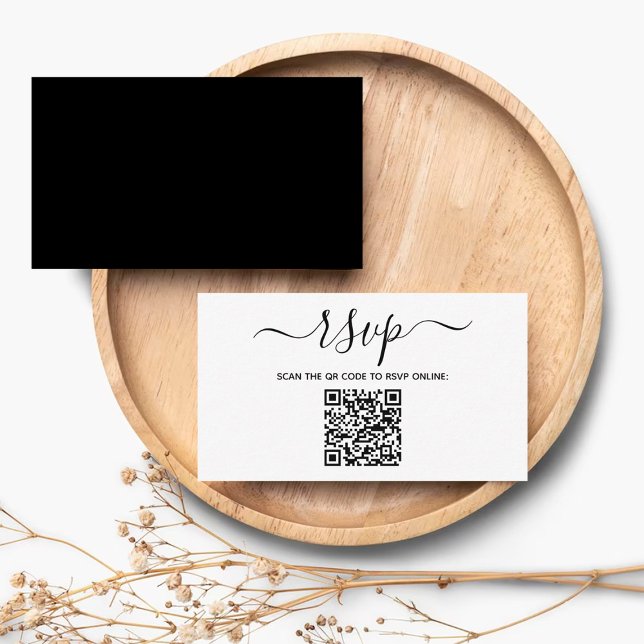 Modern Minimalist Custom QR Code Wedding RSVP Enclosure Card (Creator Uploaded)