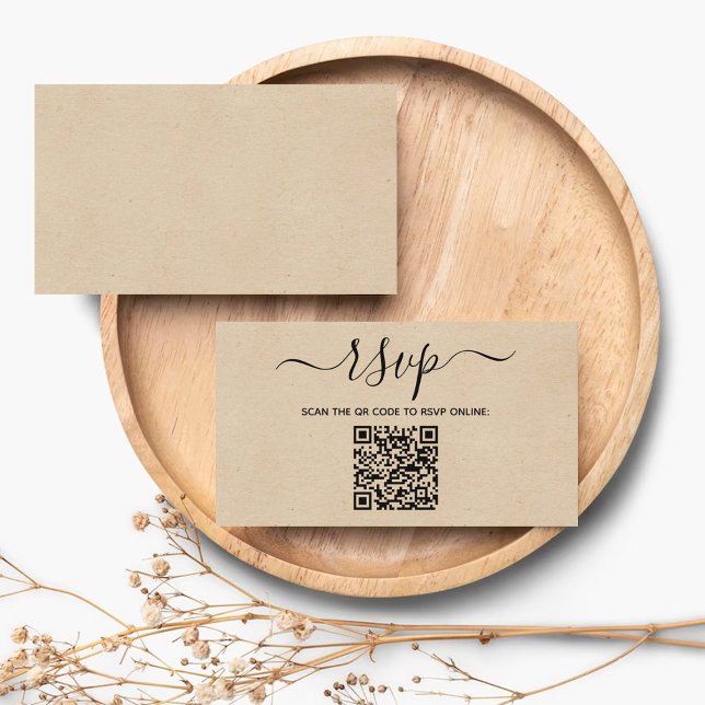 Modern Minimalist Custom QR Code Wedding RSVP Enclosure Card (Creator Uploaded)