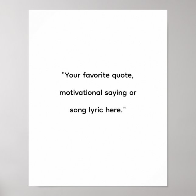 Modern Minimalist Custom Quote Poster (Front)