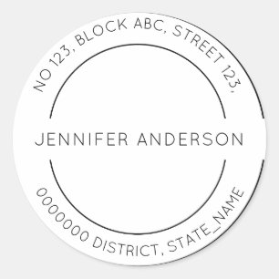 Modern Minimalist Custom Return Address Label