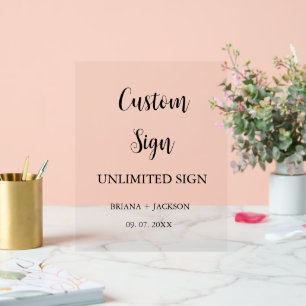 Modern Minimalist Custom sign wedding table sign