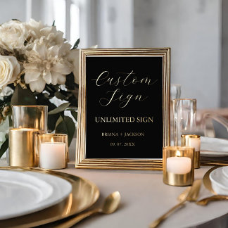 Modern Minimalist Custom sign wedding table sign