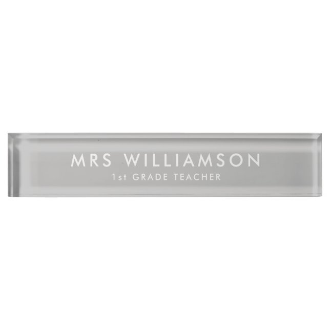 Modern Minimalist custom teacher desk name plate (Front)