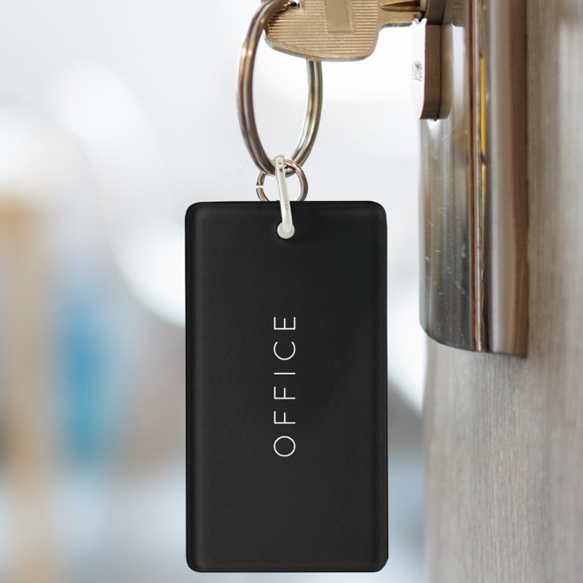 Modern Minimalist Custom Text Black Key Ring (Creator Uploaded)