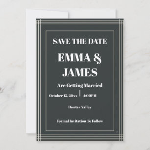 Modern Minimalist Customisable Save The Date Invitation