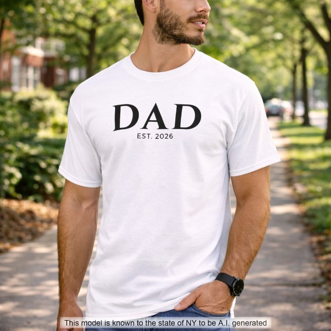 Modern Minimalist Dad Established  T-Shirt (Creator Uploaded)