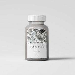 Modern Minimalist Dark Tropical Summer Organic Food Label