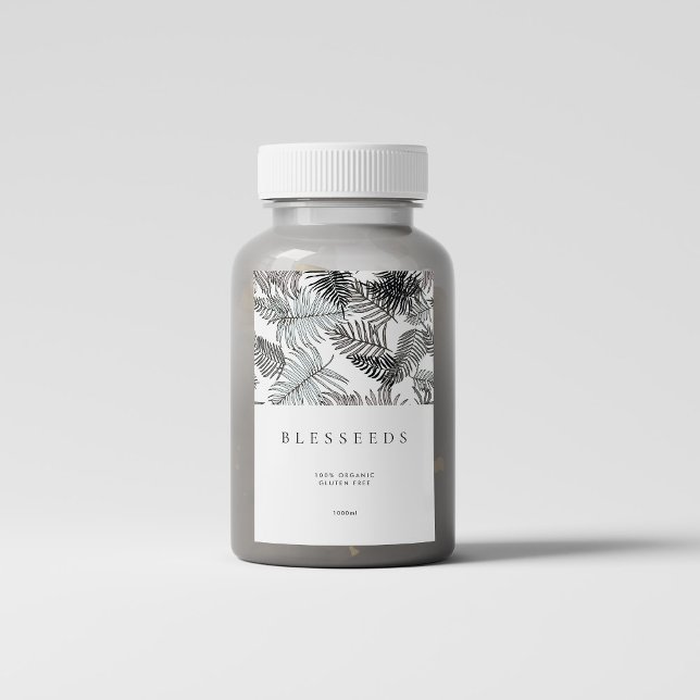 Modern Minimalist Dark Tropical Summer Organic Food Label (Modern Minimalist Dark Tropical Summer Organic Food Label
)