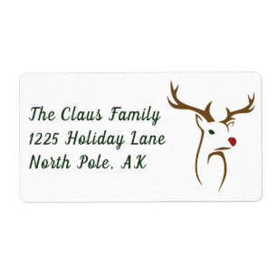 Modern Minimalist Deer Line Art Christmas