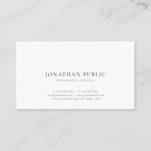 Modern Minimalist Design Elegant Chic Template Top Business Card