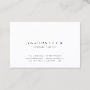 Modern Minimalist Design Elegant Professional Chic Business Card
