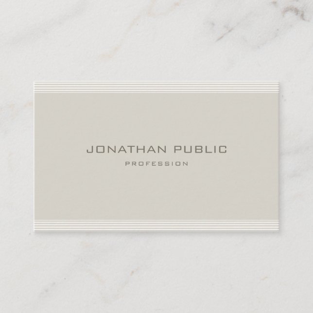 Modern Minimalist Design Elegant Simple Plain Chic Business Card (Front)