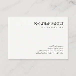 Modern Minimalist Design Elegant Simple Template Business Card