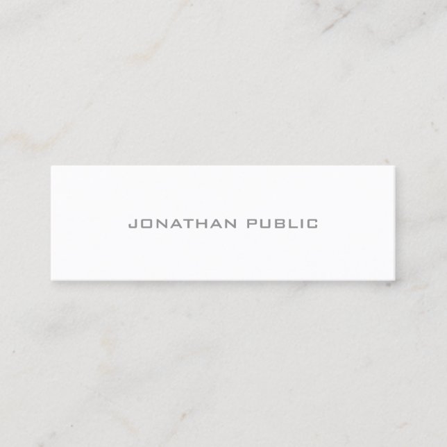 Modern Minimalist Design Elegant Simple Template Mini Business Card (Front)
