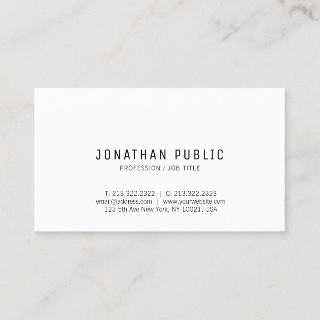 Modern Minimalist Design Elegant Template Trendy Business Card (Front)