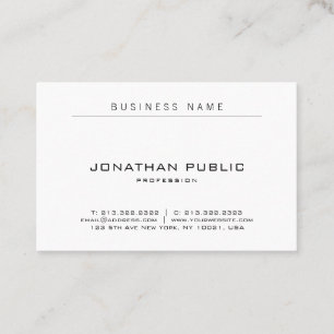Modern Minimalist Design Professional Elegant Business Card