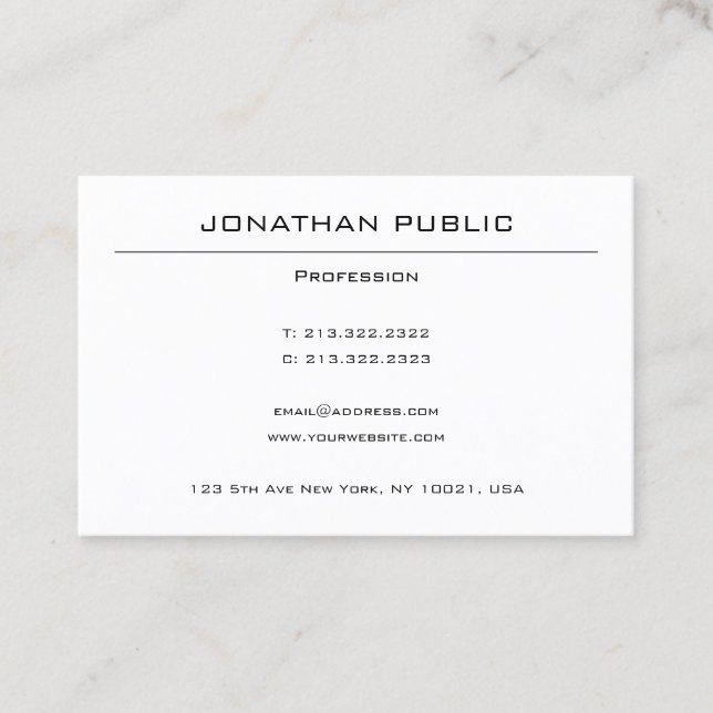Modern Minimalist Design Professional Template Business Card (Front)