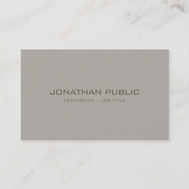Modern Minimalist Design Professional Template Top Business Card (Front)