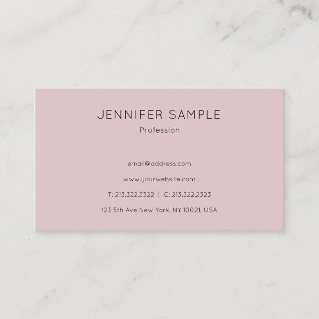 Modern Minimalist Design Template Elegant Pretty Business Card (Front)