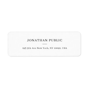 Modern Minimalist Design Template Return Address Label