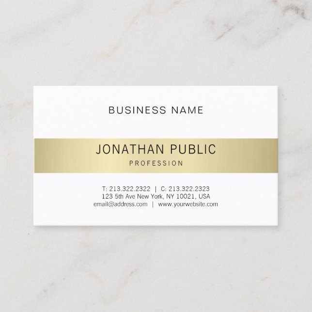 Modern Minimalist Design Trendy Elegant Plain Luxe Business Card (Front)