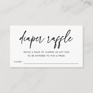 Modern Minimalist Diaper Raffle Baby Shower Enclosure Card