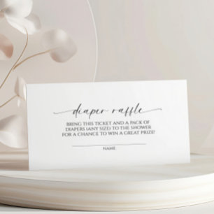 Modern Minimalist Diaper Raffle  Enclosure Card