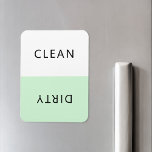 Modern Minimalist Dishwasher Clean Dirty Magnet<br><div class="desc">Modern minimalist pastel green dishwasher clean or dirty magnet for indicating dishes in home kitchen.</div>