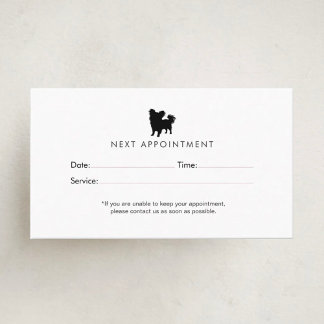 Modern Minimalist Dog Grooming Silhouette Logo Appointment Card