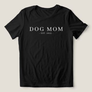 Modern Minimalist Dog Mum Established Date Tri-Blend Shirt