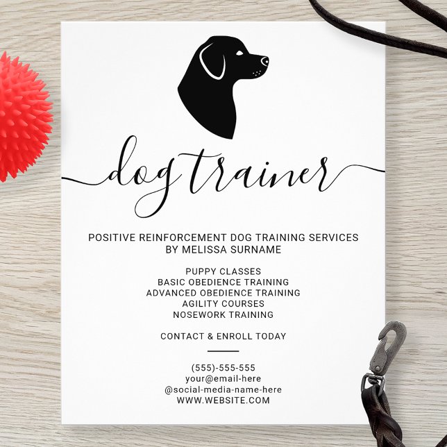Modern Minimalist Dog Silhouette - Dog Trainer Flyer (Creator Uploaded)