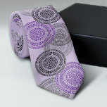 Modern Minimalist Dot Circle Black Purple Tie<br><div class="desc">A zen and whimsical, hipster piece of art. You can add a name, monogram or other custom text. A modern, geometric dot pattern with a boho vibe. The individual dots are in a circular pattern. To change the colour: click on the customise or advanced design area, and choose a colour...</div>