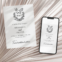 Modern Minimalist Doves Elegant Script Wedding