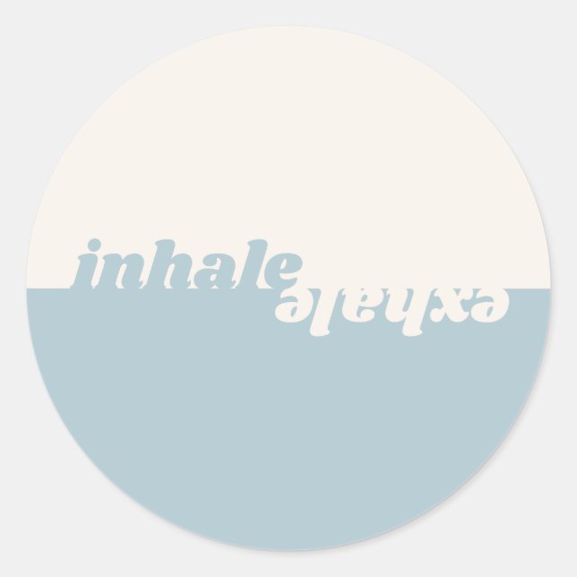 Modern minimalist dusty blue beige quote classic round sticker (Front)