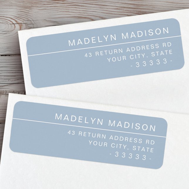Modern minimalist dusty blue return address label (Modern minimalist dusty blue return address label)