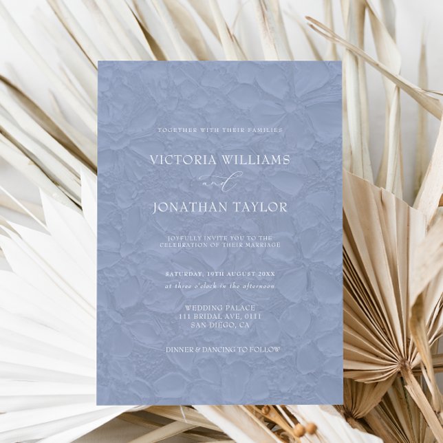 Modern Minimalist Dusty Blue Wedding Invitation (Creator Uploaded)