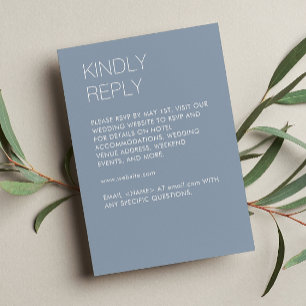 Modern Minimalist Dusty Blue Wedding RSVP Card