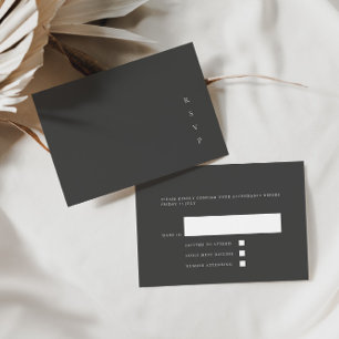 Modern Minimalist Dusty Grey RSVP Card