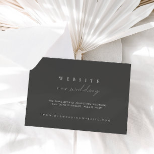 Modern Minimalist Dusty Grey Wedding Website Card