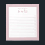 Modern Minimalist Dusty Rose To Do List Notepad<br><div class="desc">Modern Minimalist Dusty Rose To Do List Notepad. Create your own personalised checklist for daily tasks.</div>