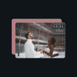 Modern Minimalist Dusty Rose Wedding Photo Thank Y Thank You Card<br><div class="desc">Modern minimalist dusty rose,  wedding thank you card.</div>