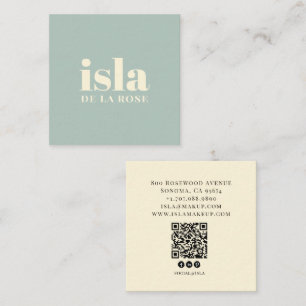 Modern Minimalist Earthy Makeup Artist Square Business Card