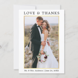 Modern Minimalist Elegance Love Thanks Wedding Thank You Card