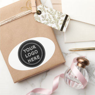Modern, Minimalist, Elegant and Customisable  Oval Sticker