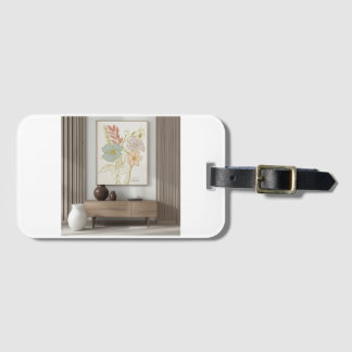 Modern minimalist elegant artwork luggage tag